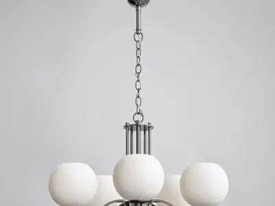 minut chandelier with four balls hanging from it 3D model