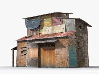 Slum x11 Low-poly 3D model
