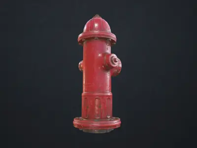 Fire Hydrant Low-poly 3D model 14