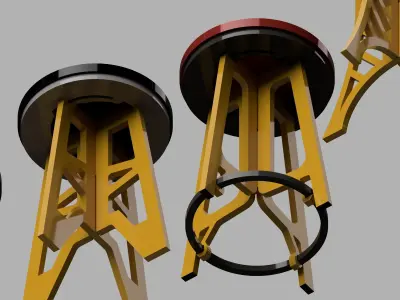 Bar Chair High Chair Stool 3D print model
