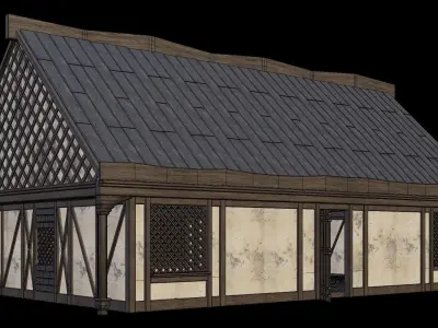 Medieval Houses 41- 4K Textures Game Ready Low-poly 3D model