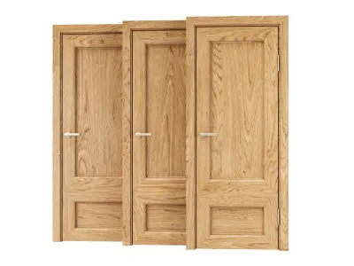 Wooden Door Set V4  3D model