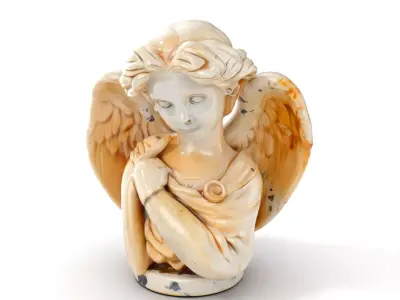 Angel Sculpture Bust Model Pack for Artistic Renderings Low-poly 3D model