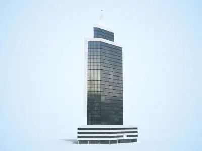 Office Building Day and Night Low-poly 3D model