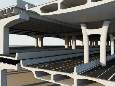 Highway Interchange 3D model 3D model 3D model