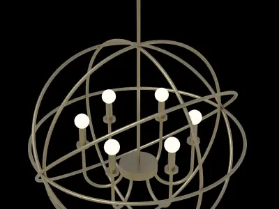 Ceiling hung light fixture interior architectural lighting Low-poly 3D model