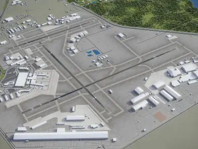 Tulsa - Airport - TUL Low-poly 3D model