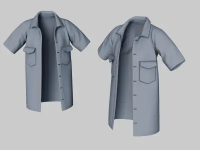 Female Jacket 01 Light Grey Low-poly 3D model