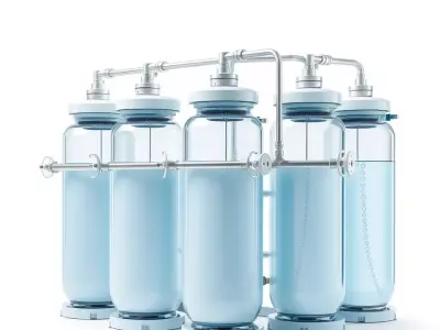 Industrial Blue Filter Tank model pack Low-poly 3D model