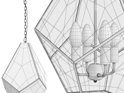 Geometry Glass Light Pendant Transparent 4 Low-poly 3D model