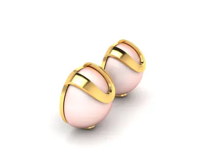 Diamond Pearl Earrings 3D print model