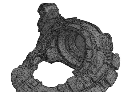 SciFi Industrial Rusted Component Low-poly 3D model