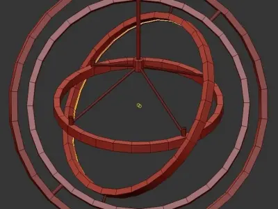 Cassini circular pendant light in gold 3D model