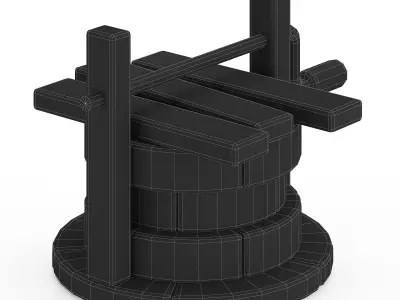 Stylized Well 3d model game rady Low-poly 3D model