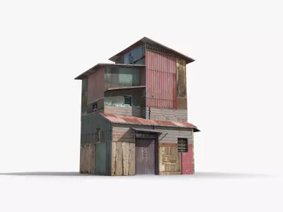 Slum x22 Low-poly 3D model