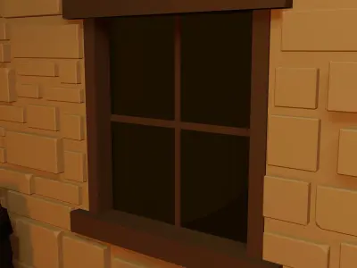 Tavern medieval Low-poly 3D model