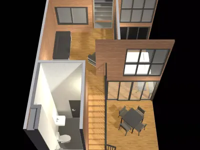 Apartment room in section cut 25-68 3D model