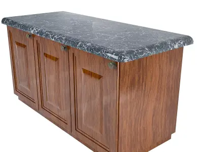 kitchen cassik island table vol3 3D model