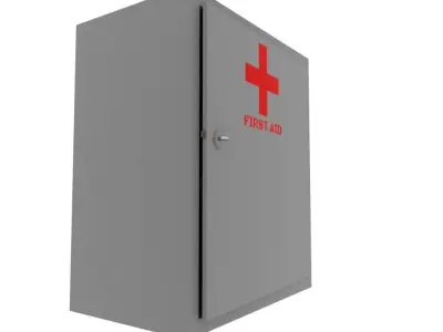 First aid cabinet  Low-poly 3D model