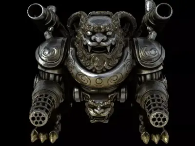 Komainu Mech Guardian Beast Robot Highpoly Game Sculpt 3D print model