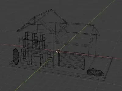 Low Poly Houses house Low-poly 3D model