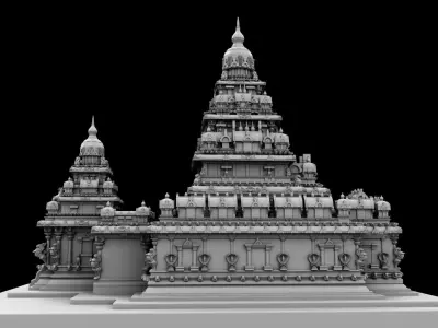 mamallapuram shore temple2 3D model