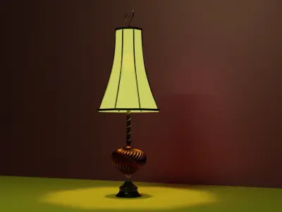 Night table lamp for game  animation  antique  vintage Low-poly 3D model