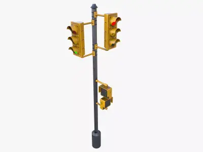 Traffic Lamp PBR 3D model