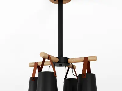 Modern Nordic Drop Down Pendant Chandelier 4 3D model