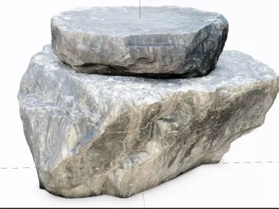 Rock Flat Photo-Scanned Clean Topology Ultra-Realistic Boulder Low-poly 3D model