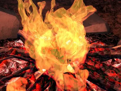 Bonfire animated 3D model
