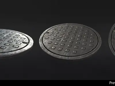 Manhole Covers - In-Game Ready Low-poly 3D model