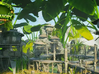 Lost Canopy Village Unreal Engine 5 Environment Pack Low-poly 3D model