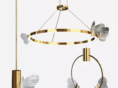BABETTA Collection butterfly chandelier Low-poly 3D model