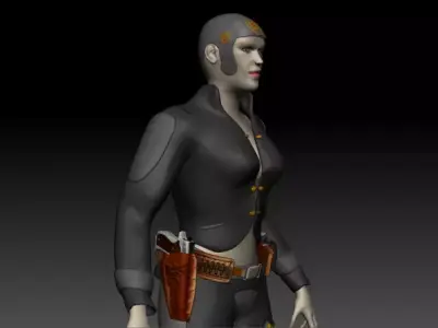 Angry Betty  Sci-Fi Lady Low-poly 3D model