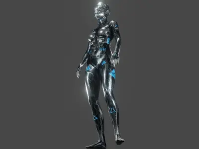 Cyber Woman Low-poly 3D model