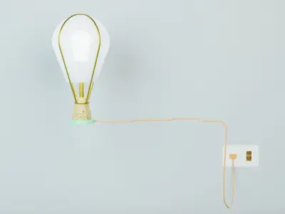 Modern Table Lamp on an Item Desk 3D Model Interior Design Low-poly 3D model