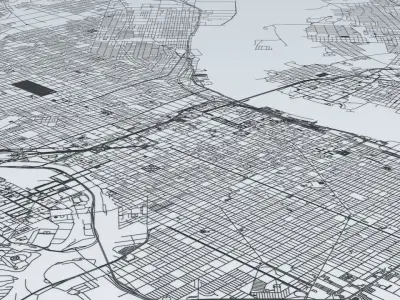 Philadelphia Road Network and Streets 3D model