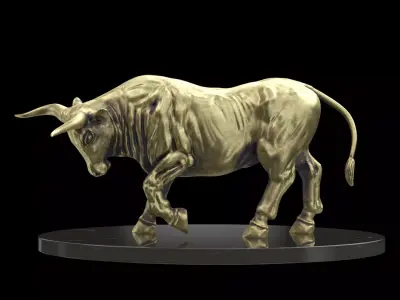 Bull sculpture cgi and 3d print model Low-poly 3D model purchase