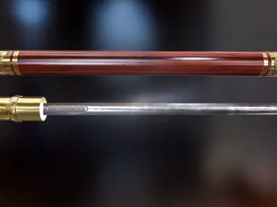 Crutch Sword With Eagle Head 3D model