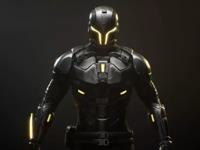 Cyber Ninja Low-poly 3D model purchase