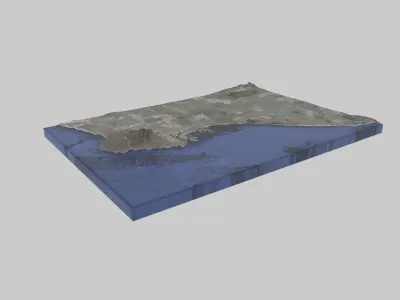 Long Beach City Low-poly 3D model