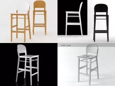 barstool a different colored bar stools 3D model