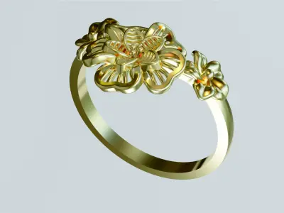 Blossom Ring - Floral jewelry 3D print model