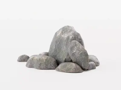 Rock Formation 1 - Stone Boulder Outcrop - Low Poly - Game Ready Low-poly 3D model
