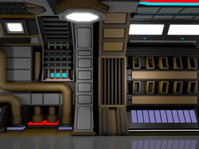 Sci Fi Corridor  3D model 40