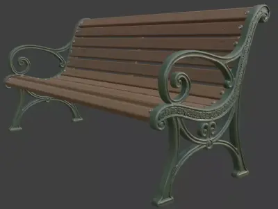 Park Bench 3D Model 3D model