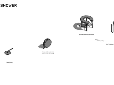 Shower cabins - Pack of revit families 3D model