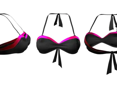 Summer Bikini Top Low-poly 3D model
