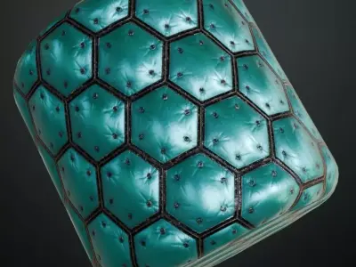 Distressed Hexagonal Tiled Blue and Black Metal PBR Seamless Texture